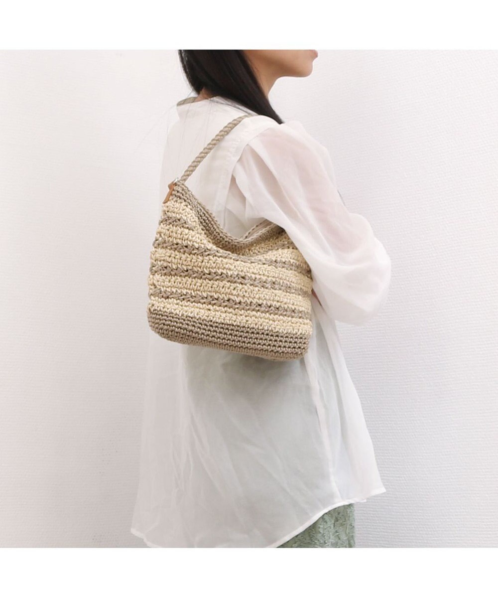 UNBILLION カシュカシュ cachecache / ボーダーコンビ編みワンハンドル2wayミニトート 