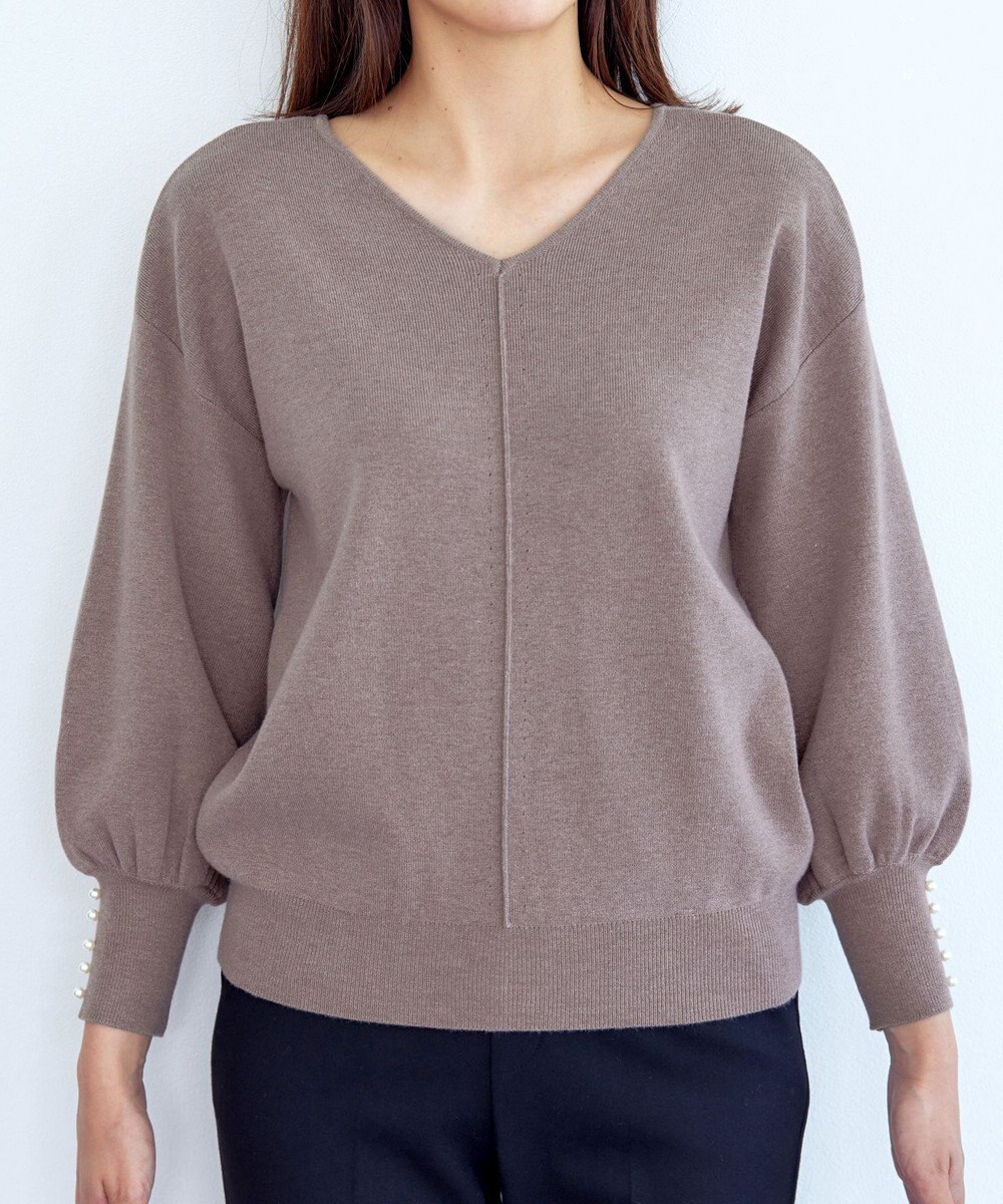 Tiaclasse 【洗える】2WAYパール釦ニットトップス 