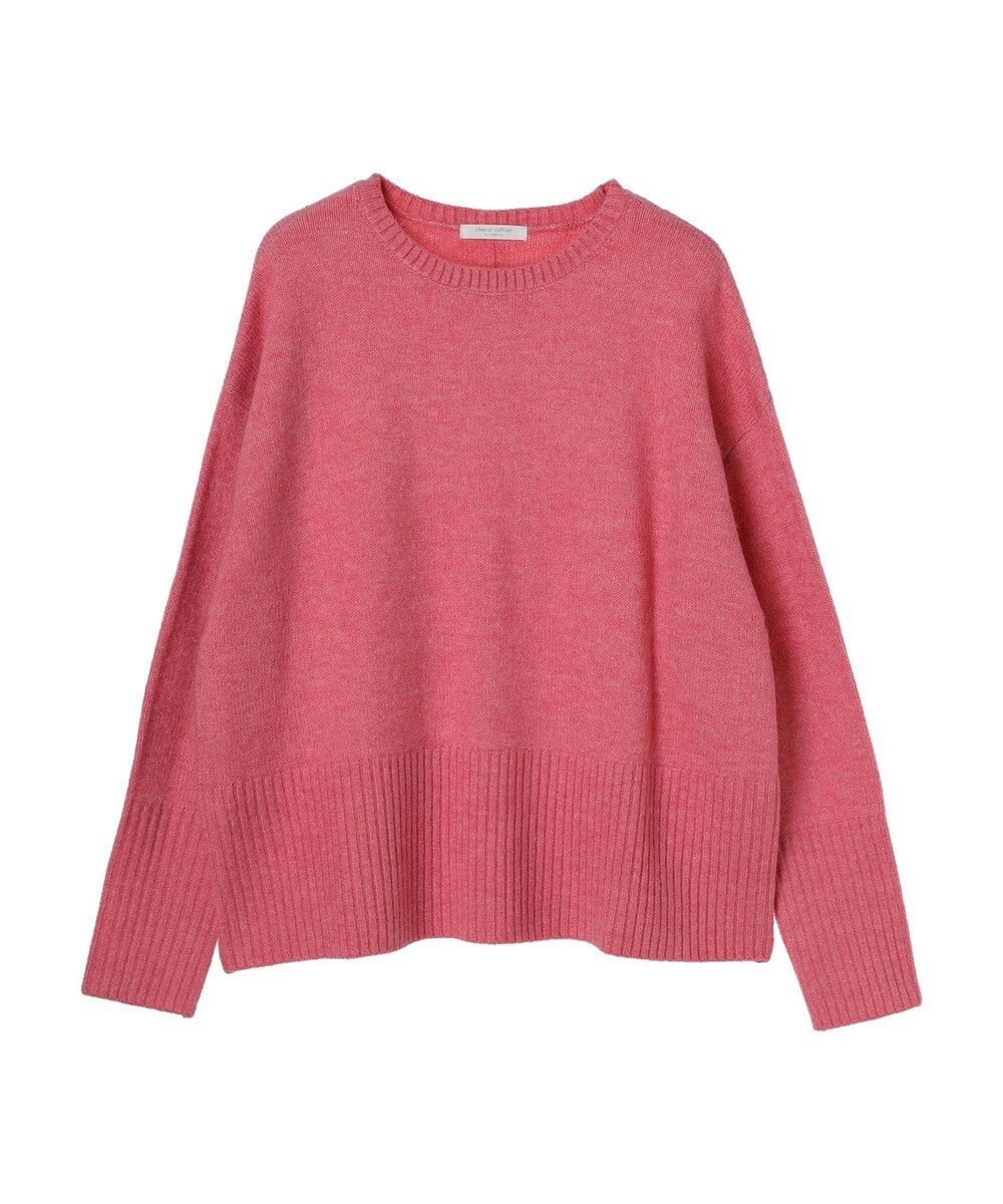 Green Parks ｆｕｗａっとメランジ袖リブ長めニットプルオーバー 