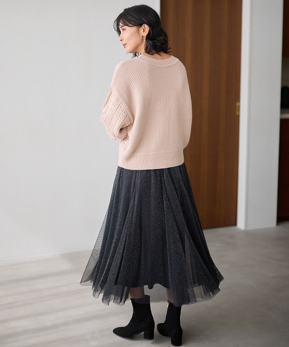 ANY 【ウエストゴム】ラメチュールキラキラスカート 