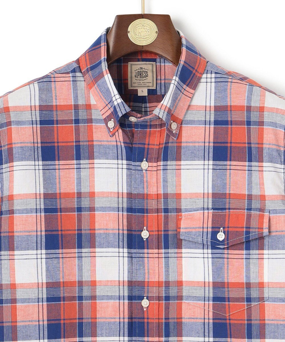 J.PRESS MEN 【WEB・一部店舗限定】コットンリネンチェック シャツ/B.D 