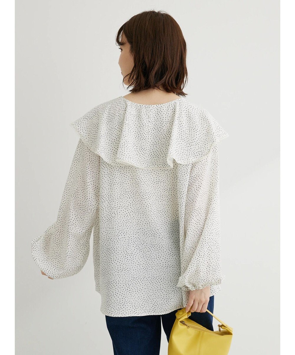 Green Parks 柄アソートラッフル衿ブラウス 