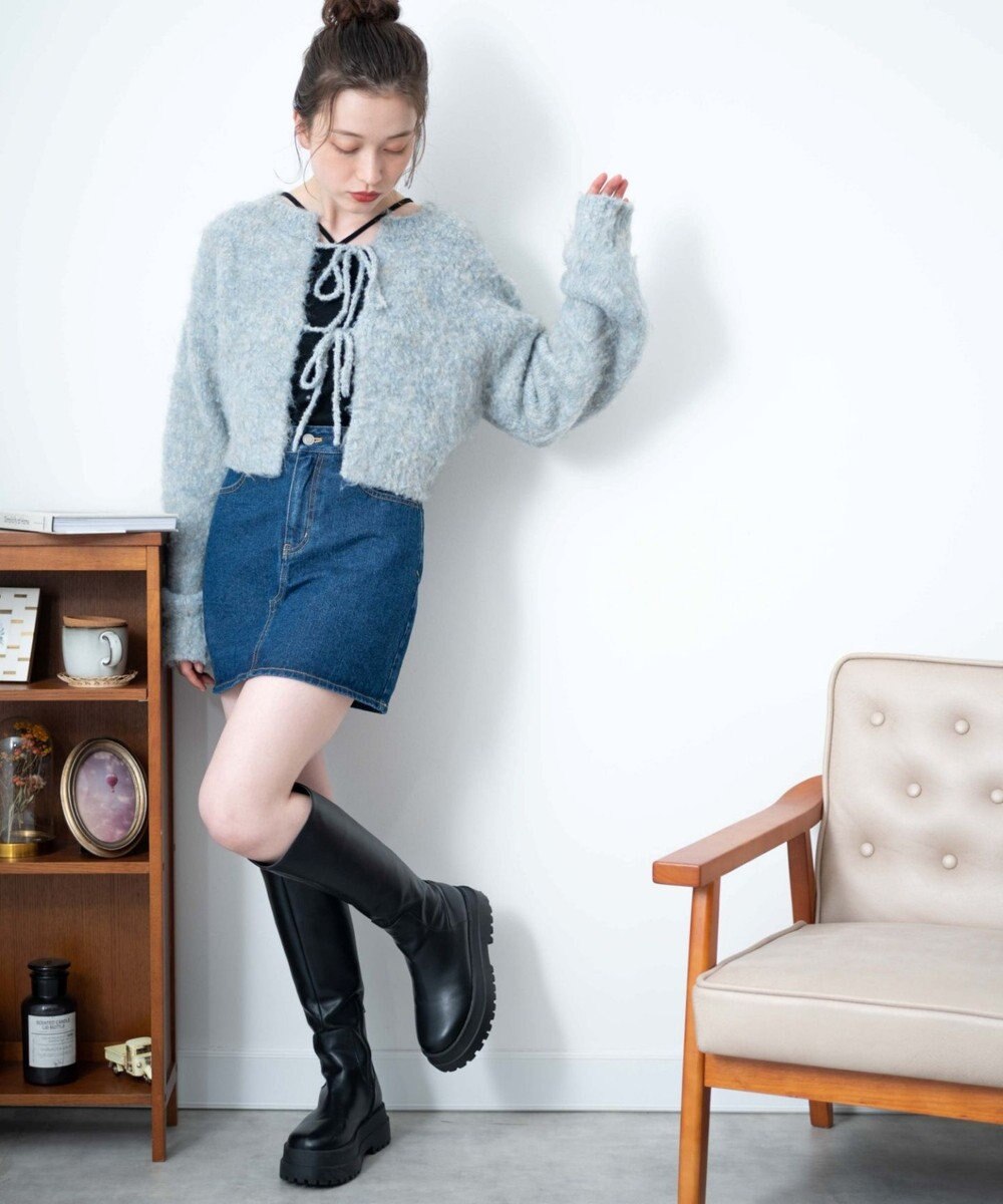 WEGO 2WAYブークレリボンカーデ 