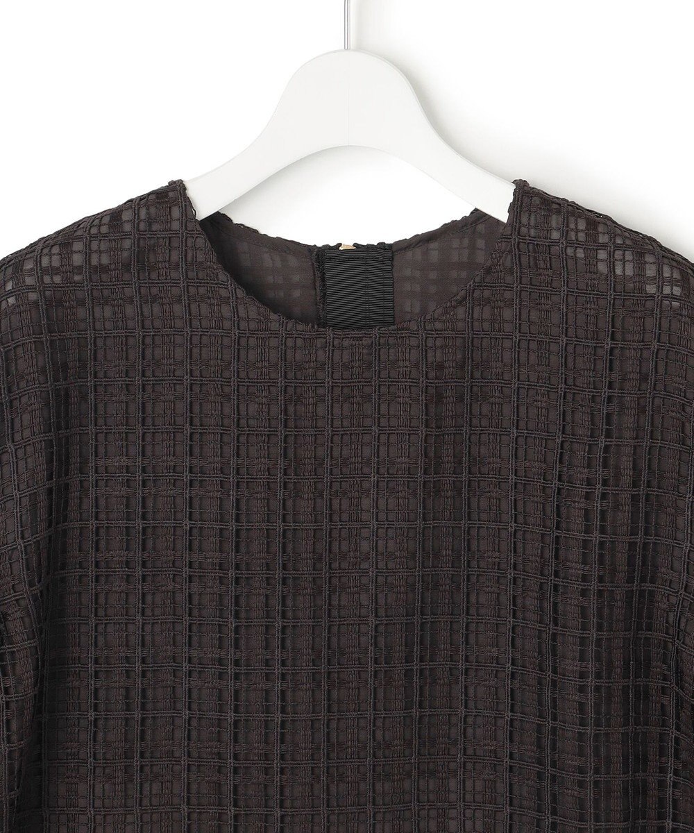 23区 【洗える】Broche チェック レース ブラウス 