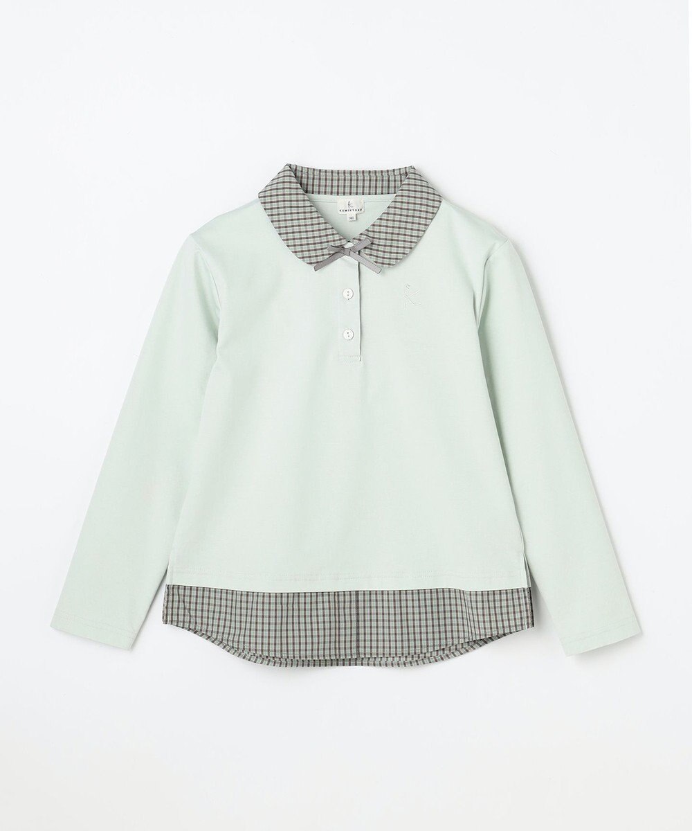 組曲 KIDS 【110-140㎝】 ミニチェック レイヤードトップス 