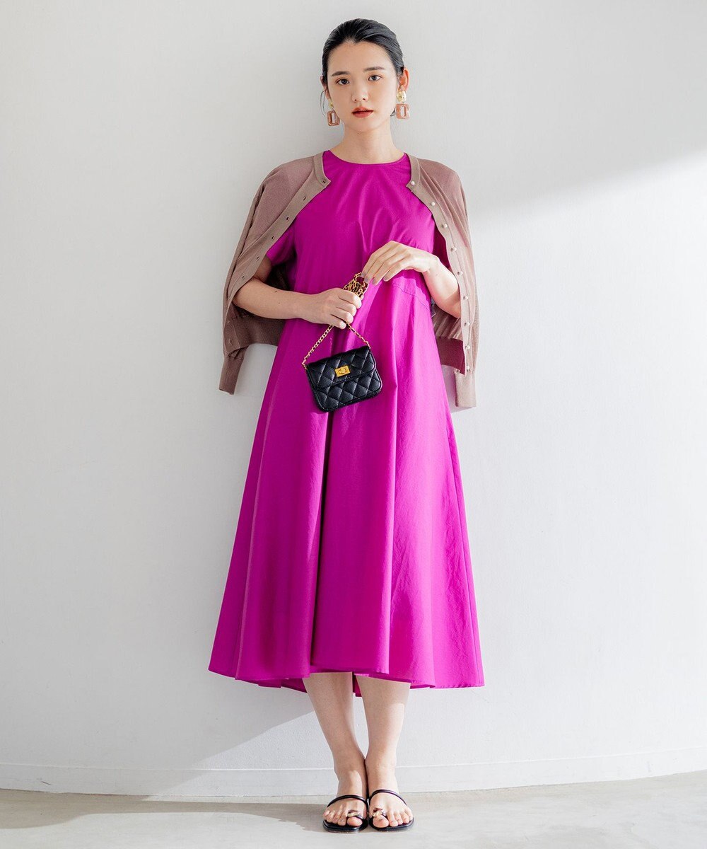 組曲 【洗える・共布ベルト付き】ナチュラル サマードレス 