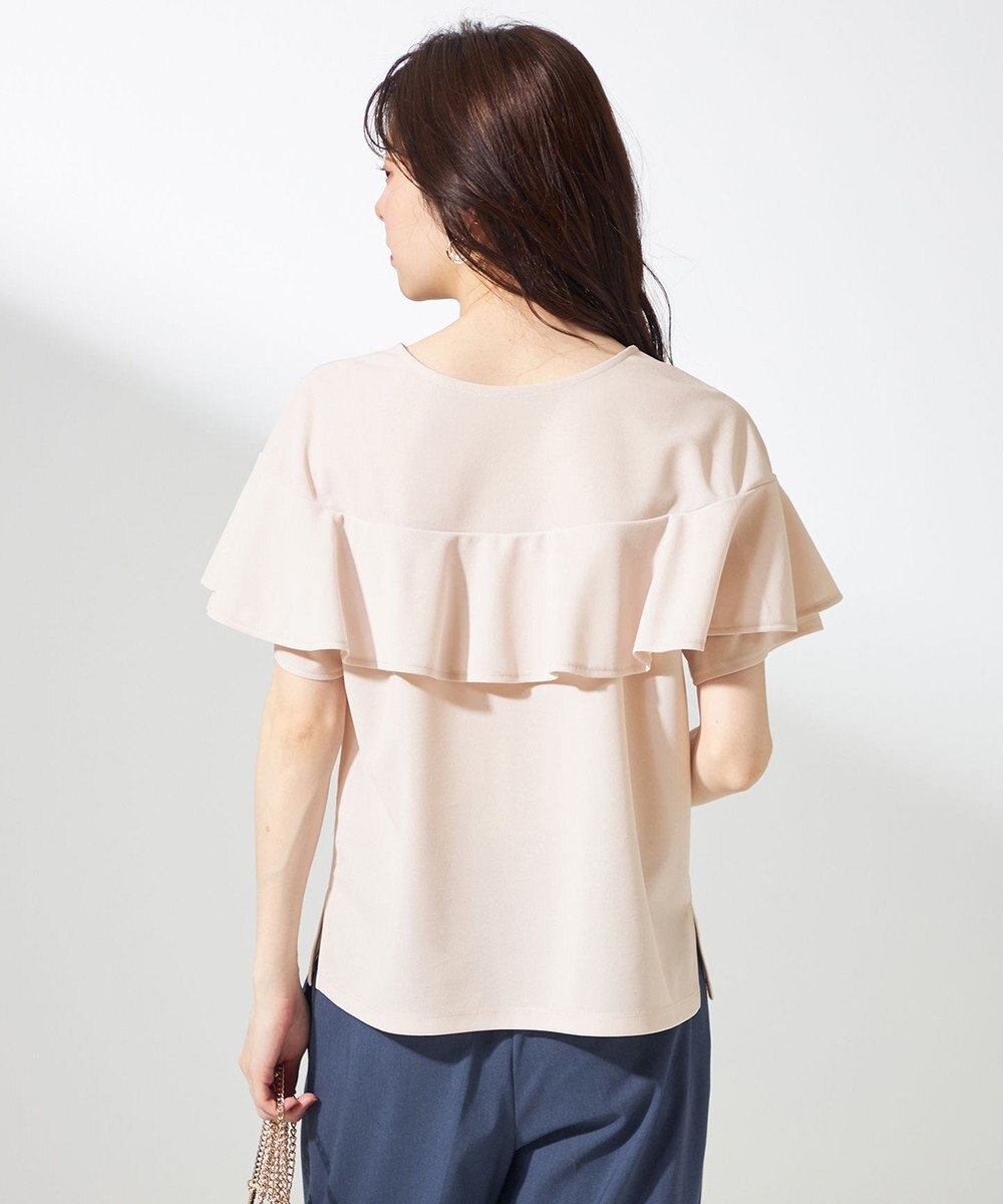 ANY SIS L 【前後着用・UVケア・洗える】2WAYジョーゼットジャージーフリル カットソー 