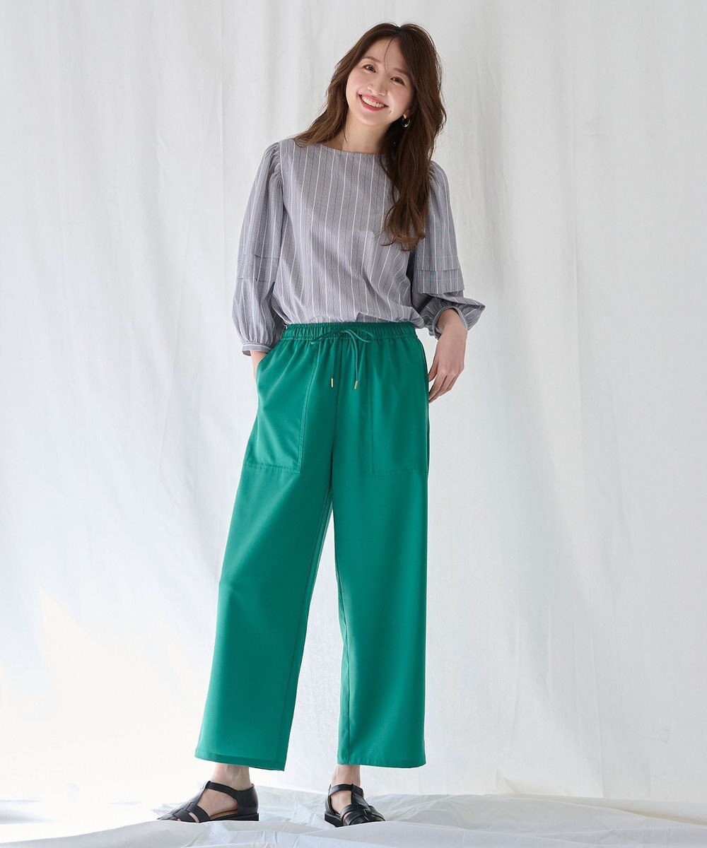 ANY L 【UVカット/抗菌防臭/吸水速乾】エニィファンクション袖タックブラウス 