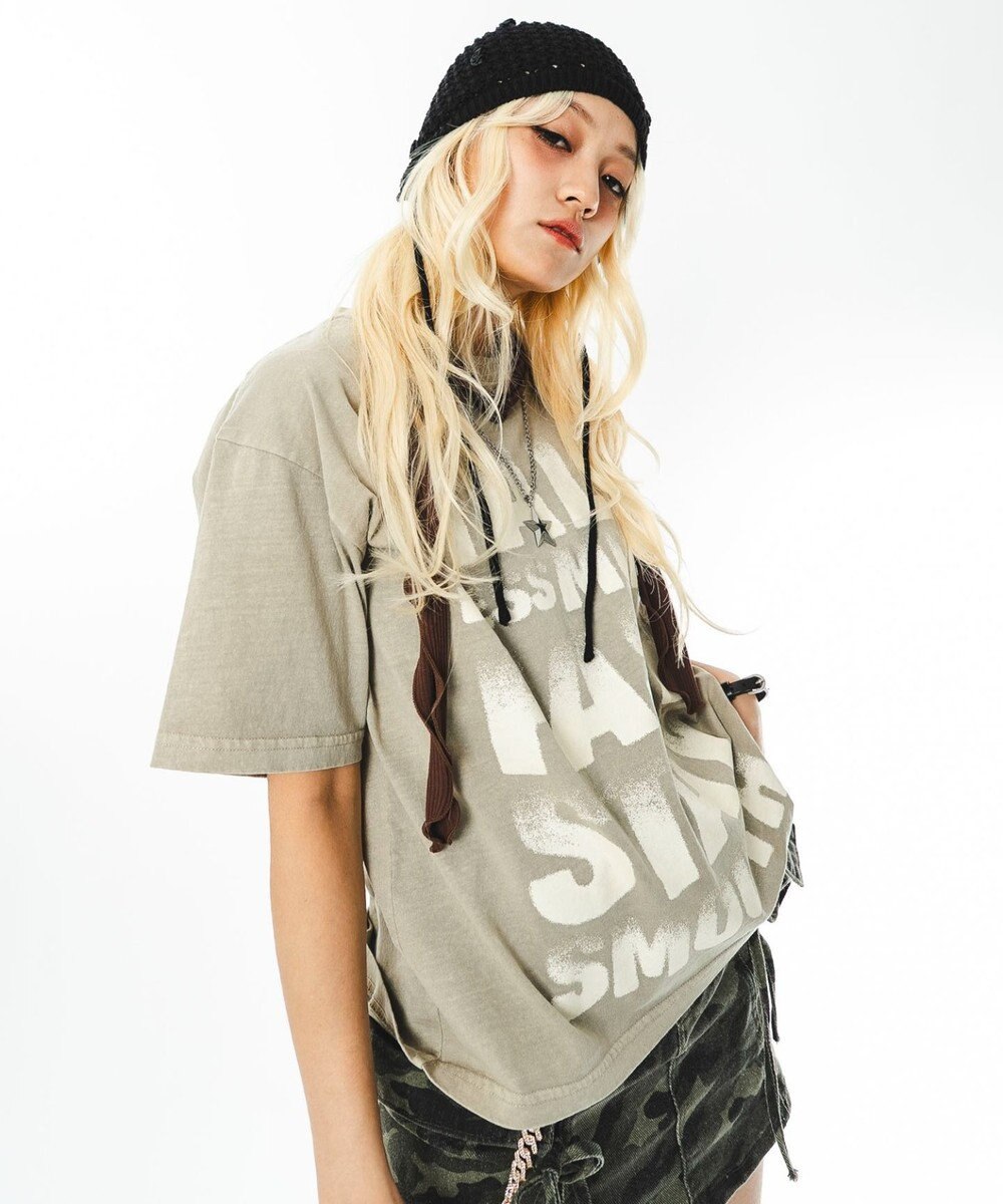 WEGO 【ユニセックス着用ITEM/MLサイズ展開】クロップドグラフィックT（SS） 