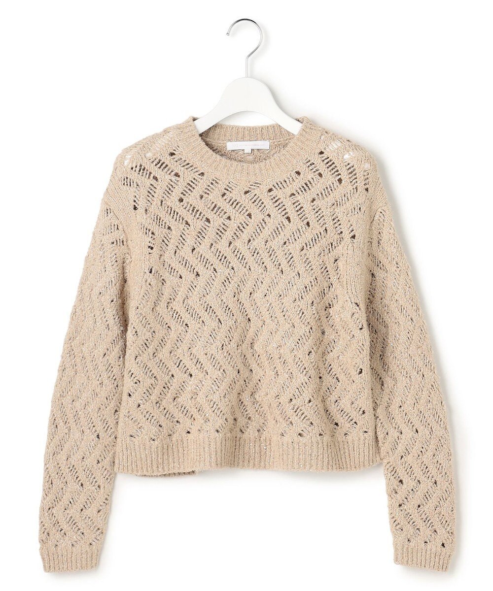 23区 【GOLD LABEL】シェニールレーススパングル クルーネック ニット 