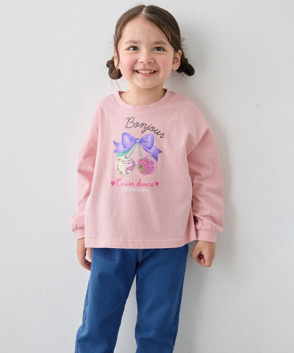 ANY KIDS 【綿100％】ミラクルスパンコール 長袖Tシャツ 