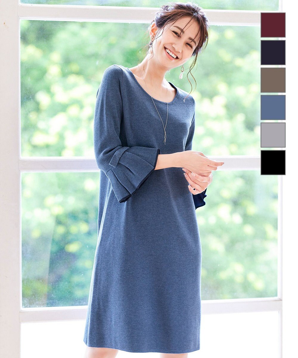 新色追加 洗える ミラノリブ編みのフレア袖ニットワンピース Tiaclasse ファッション通販 公式通販 オンワード クローゼット