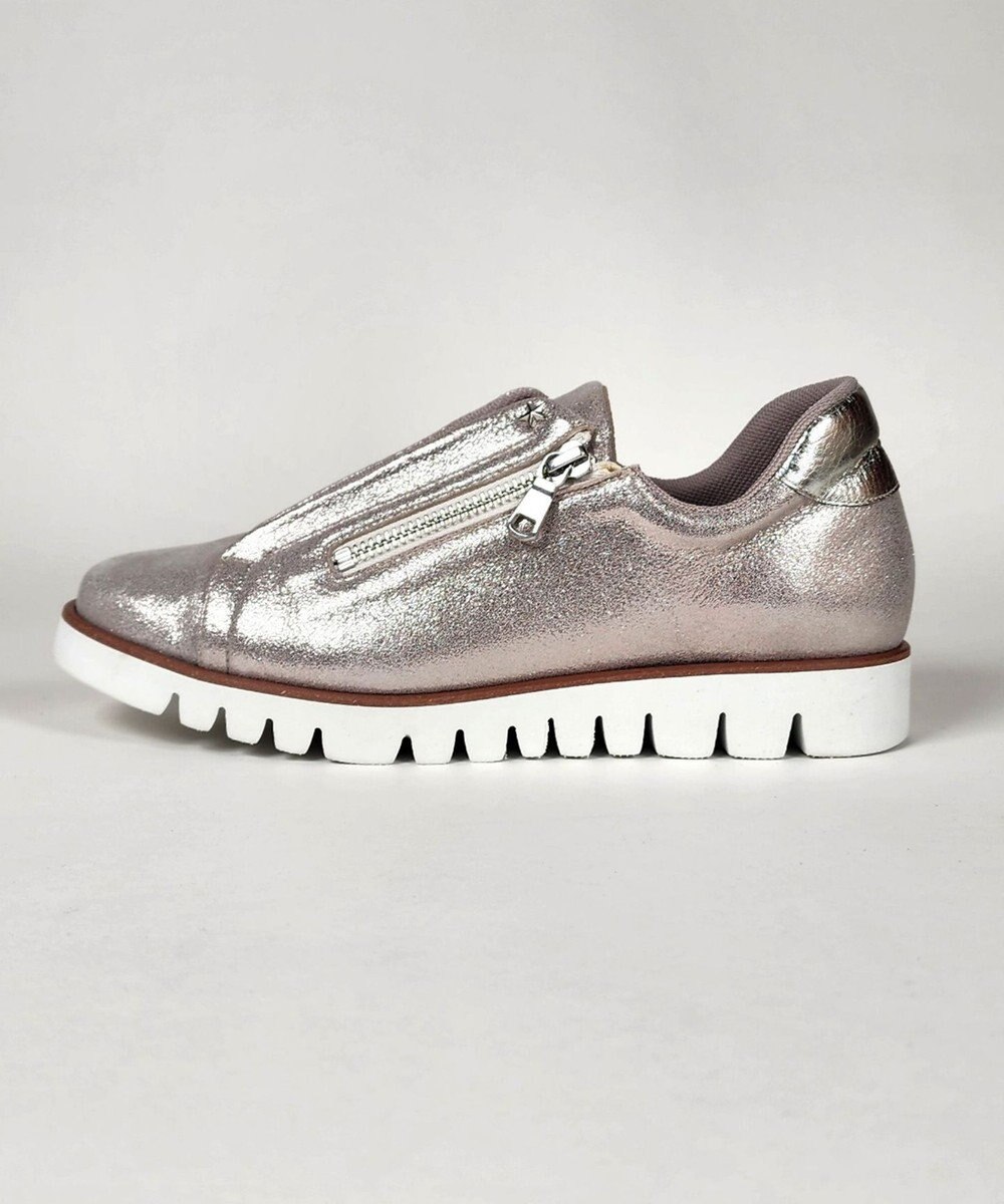 Dominic3 センターゴムサイドジップ レザースニーカー 