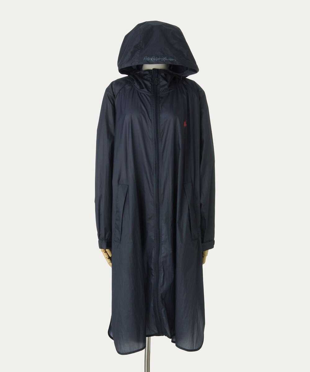 MOONBAT POLO RALPH LAUREN(ポロ ラルフローレン) ポロポニー レインコート ライトウェイト レインポンチョ  無地 フード 収納袋 レディース 