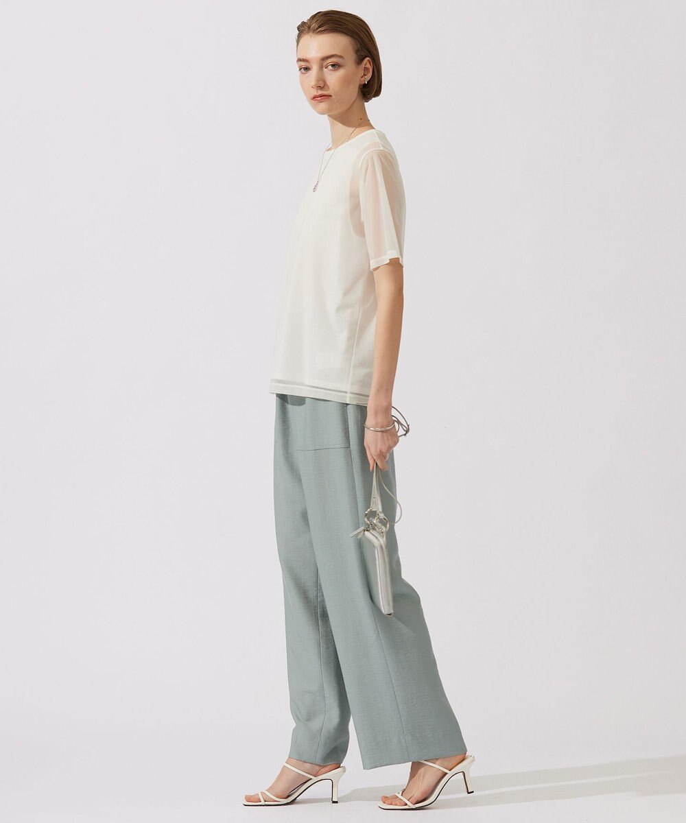 ICB L 【接触冷感・洗える】 チュールコンビ カットソー 