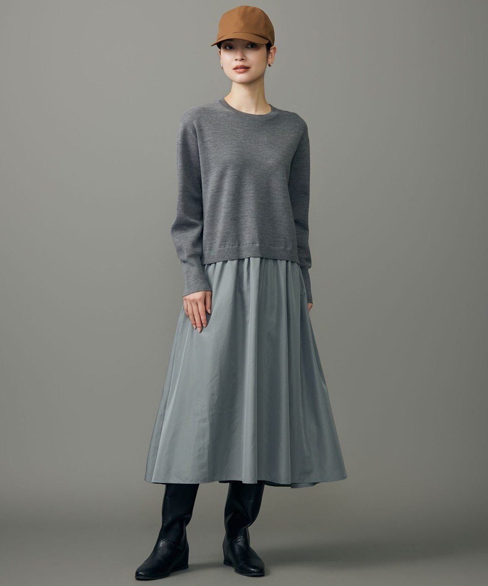 自由区 【カタログ掲載】ウールミラノ異素材 ワンピース 