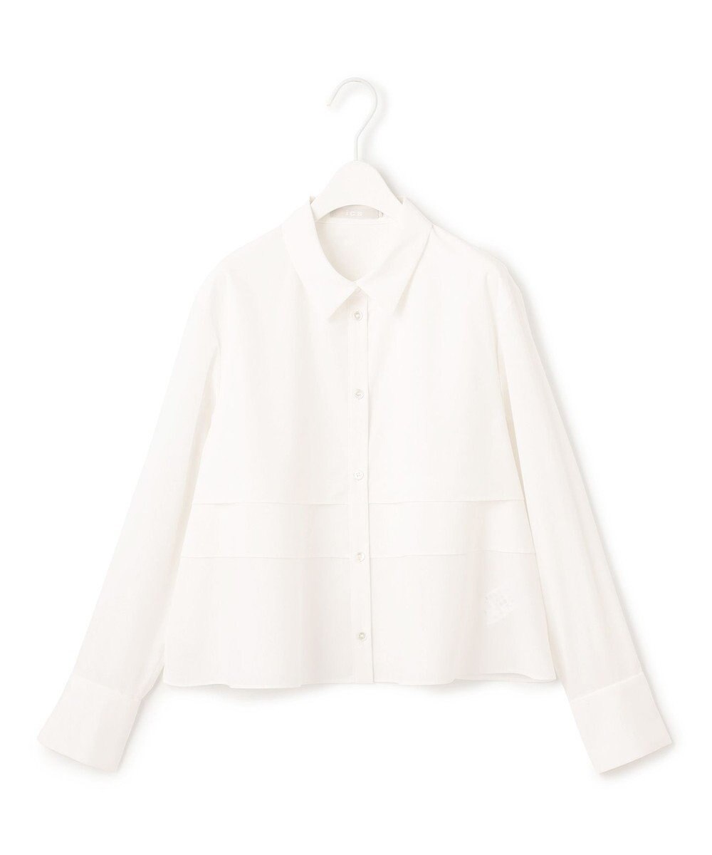 ICB 【洗える】 クリーンブロード クロップドブラウス 