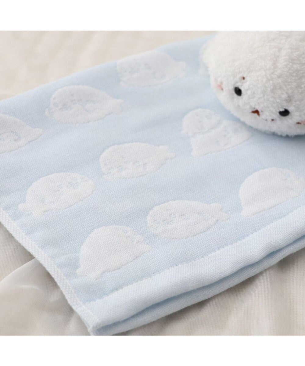 Mother garden しろたん いっぱい柄 6重ガーゼ フェイスタオル 