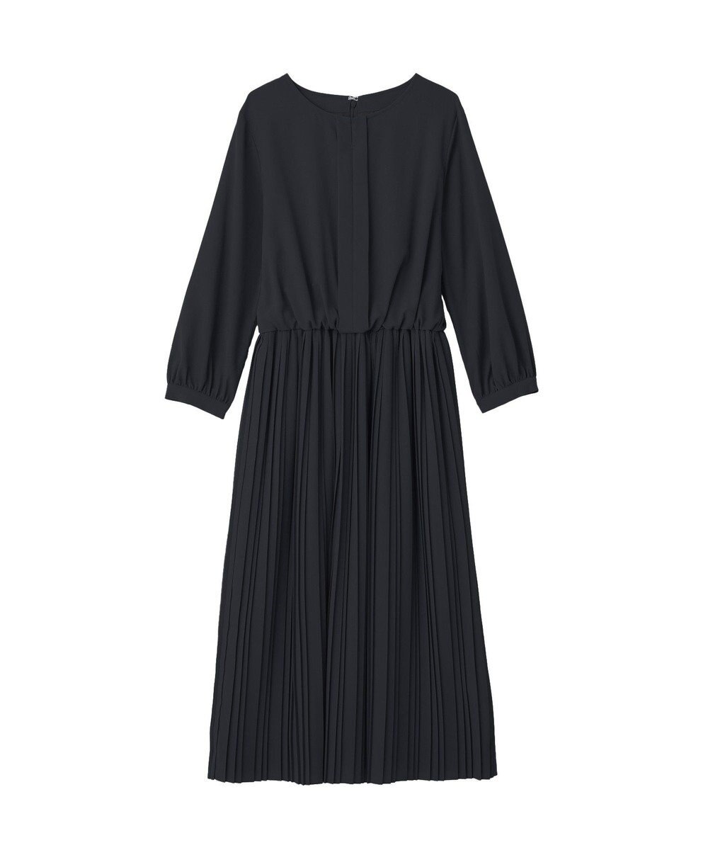 YECCA VECCA ジョーゼットプリーツワンピース 