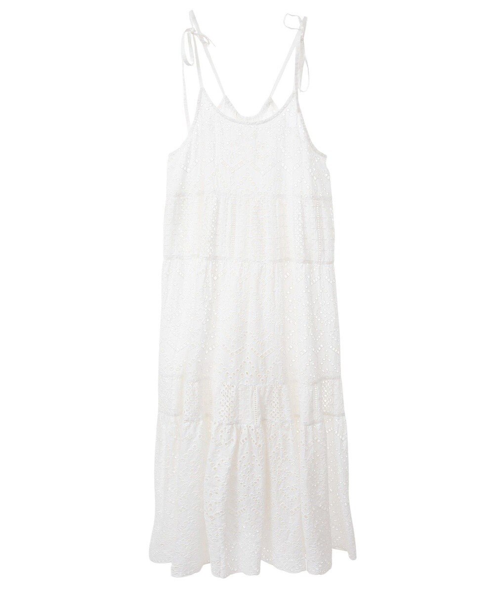 CRAFT STANDARD BOUTIQUE インド綿シフリー切り替えティアードキャミワンピース 