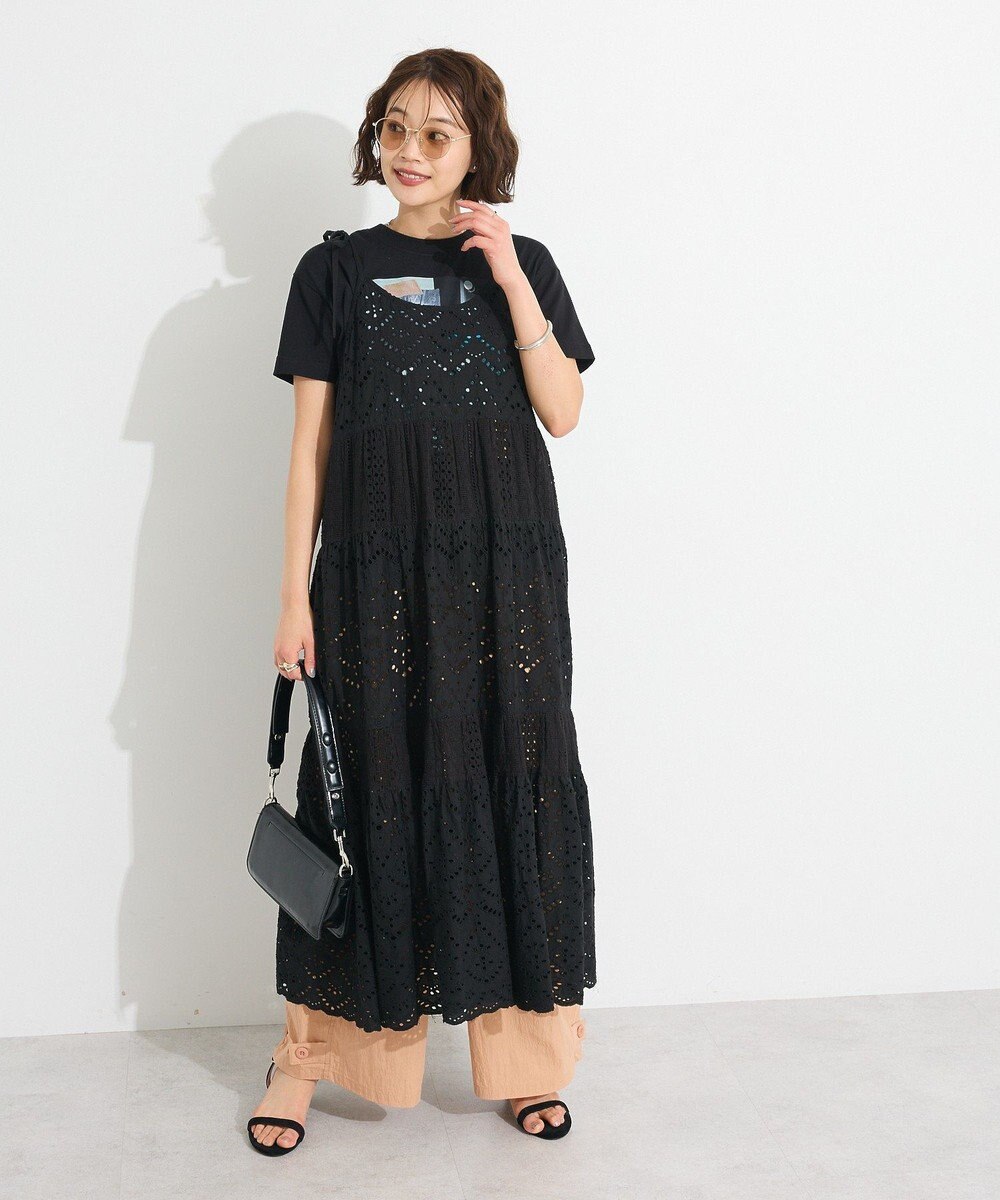 CRAFT STANDARD BOUTIQUE インド綿シフリー切り替えティアードキャミワンピース 