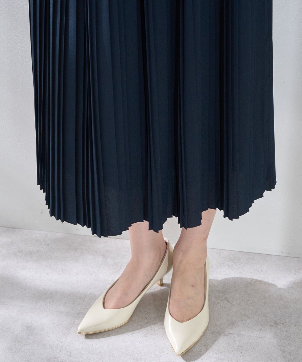 YECCA VECCA ジョーゼットプリーツワンピース 