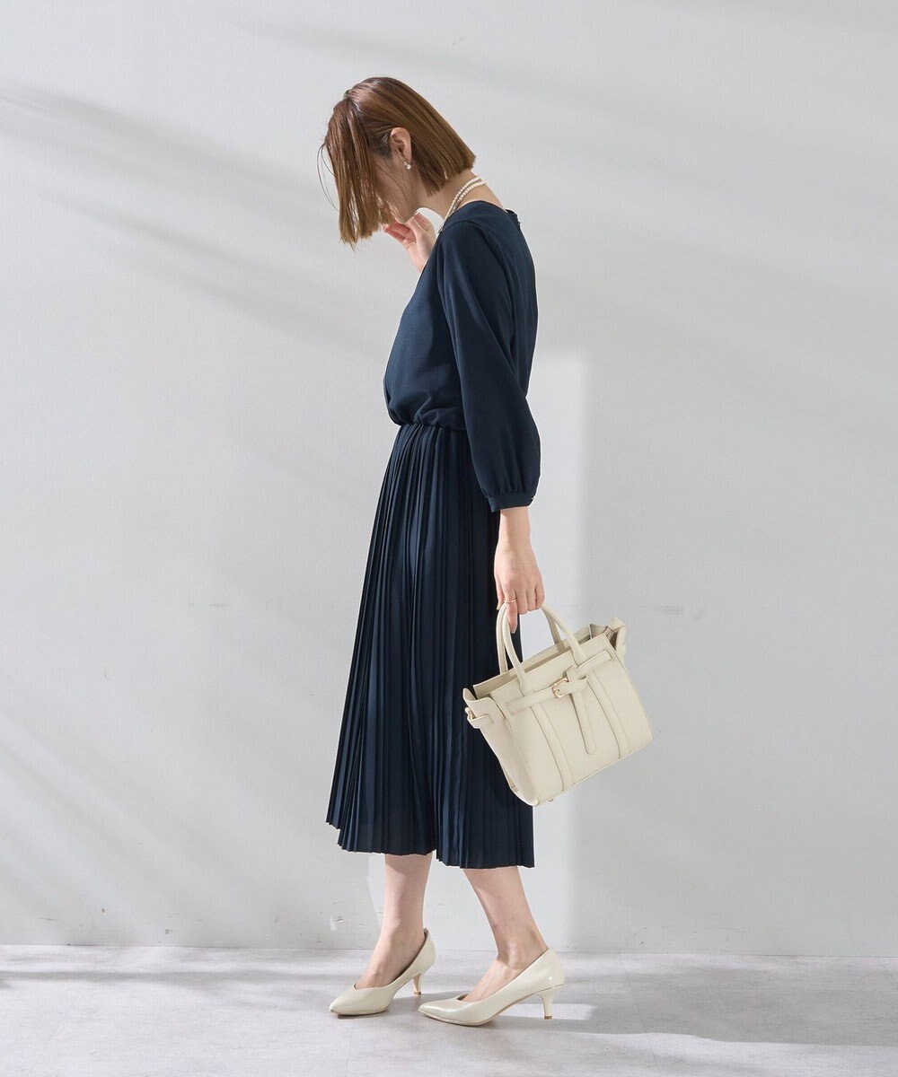 YECCA VECCA ジョーゼットプリーツワンピース 