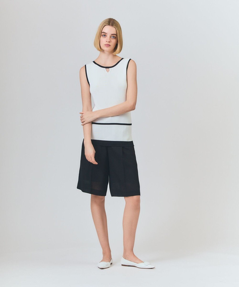 GRACE CONTINENTAL ラインニットノースリーブ 