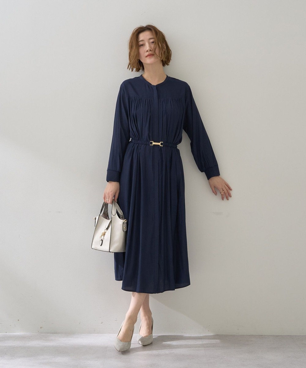 YECCA VECCA ベルト付きギャザーワンピース 