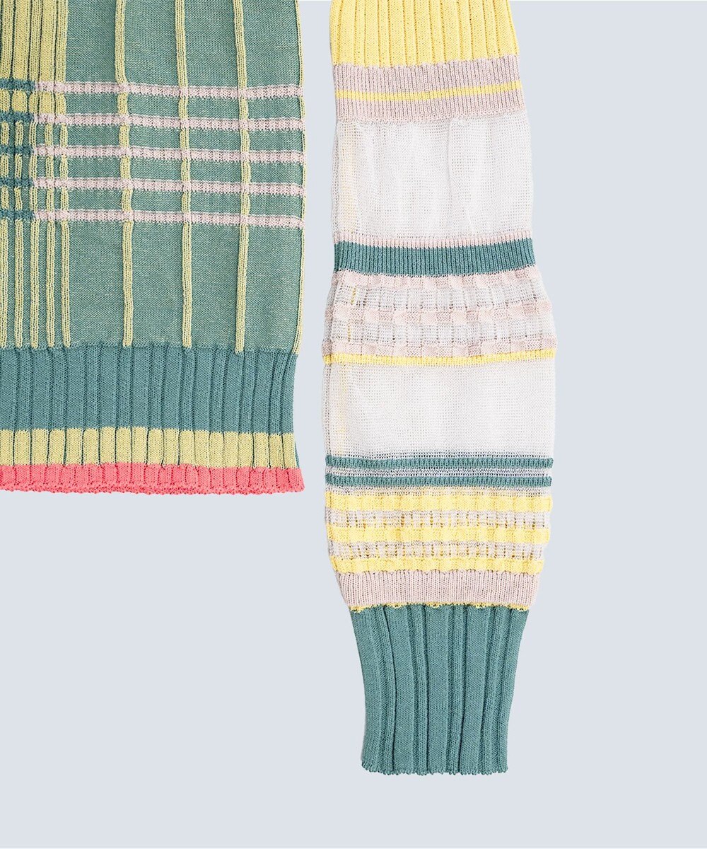 COQ CONCORD カラーブロックリブニット 