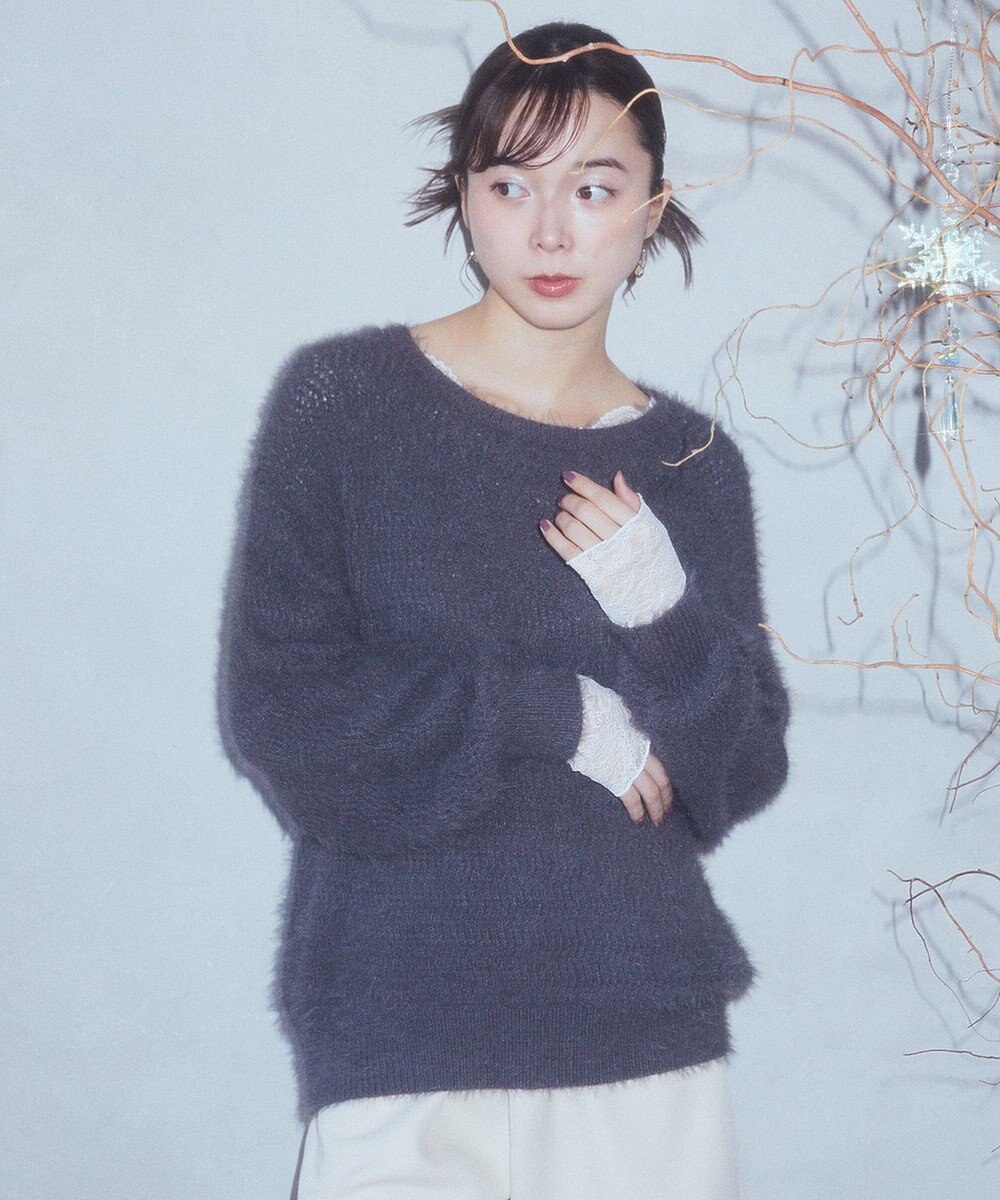 earth music&ecology モヘヤライクレースニット 