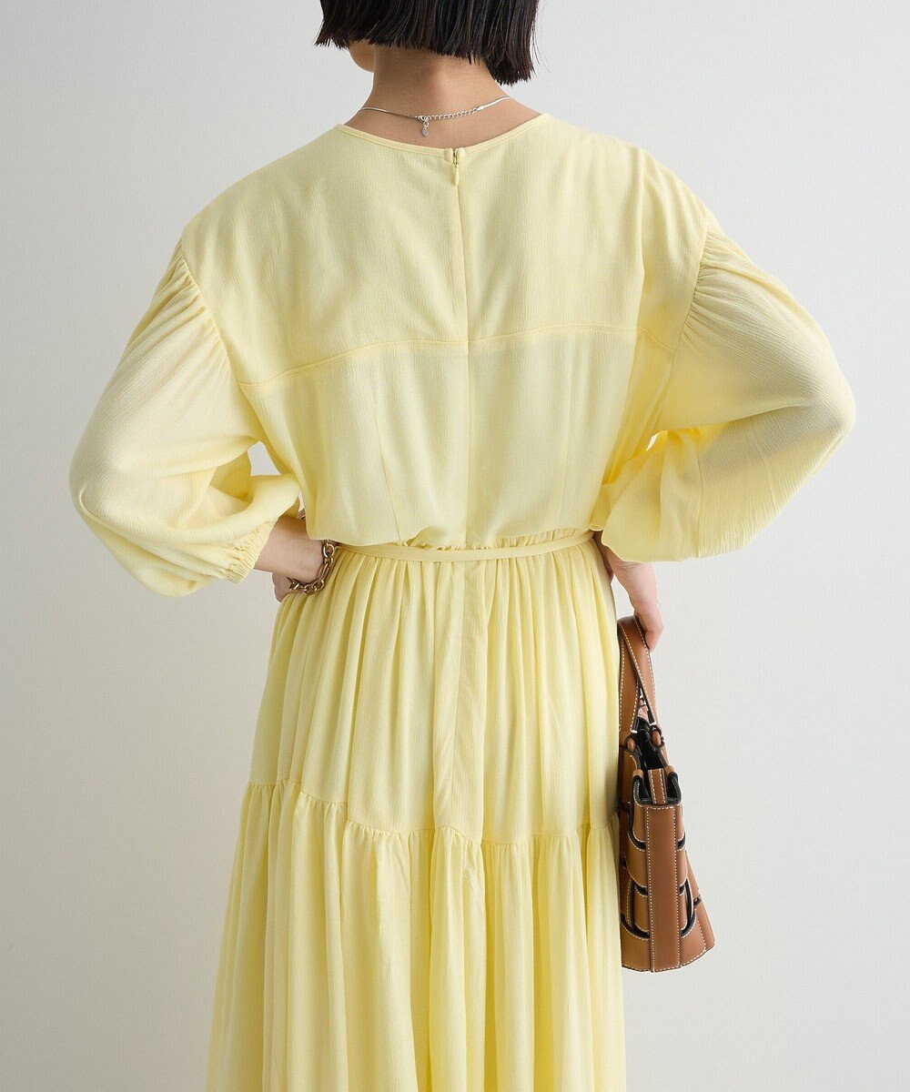 Green Parks ボリュームスリーブティアードワンピース 