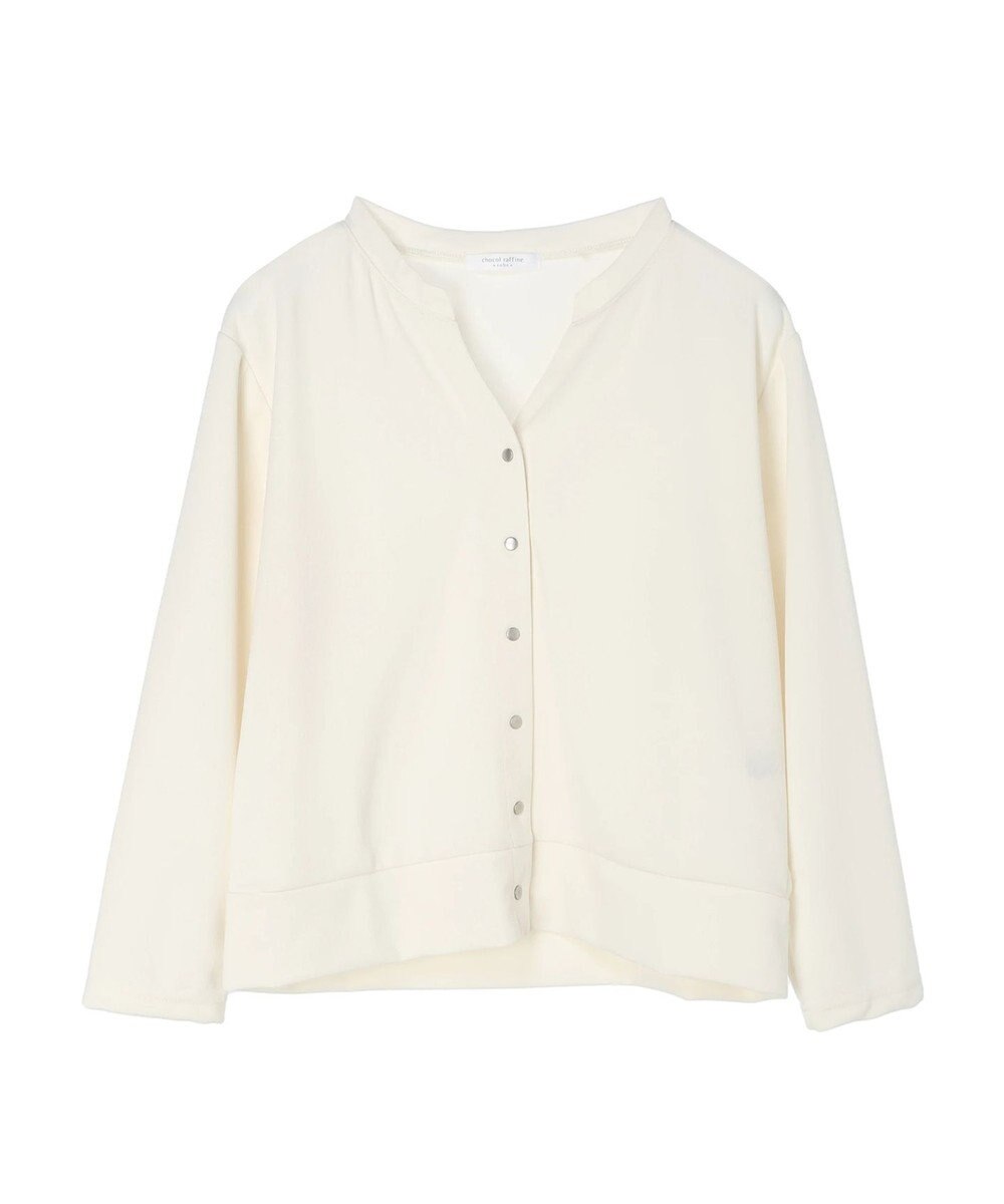 Green Parks カットジョーゼットドットボタンカーディガン 