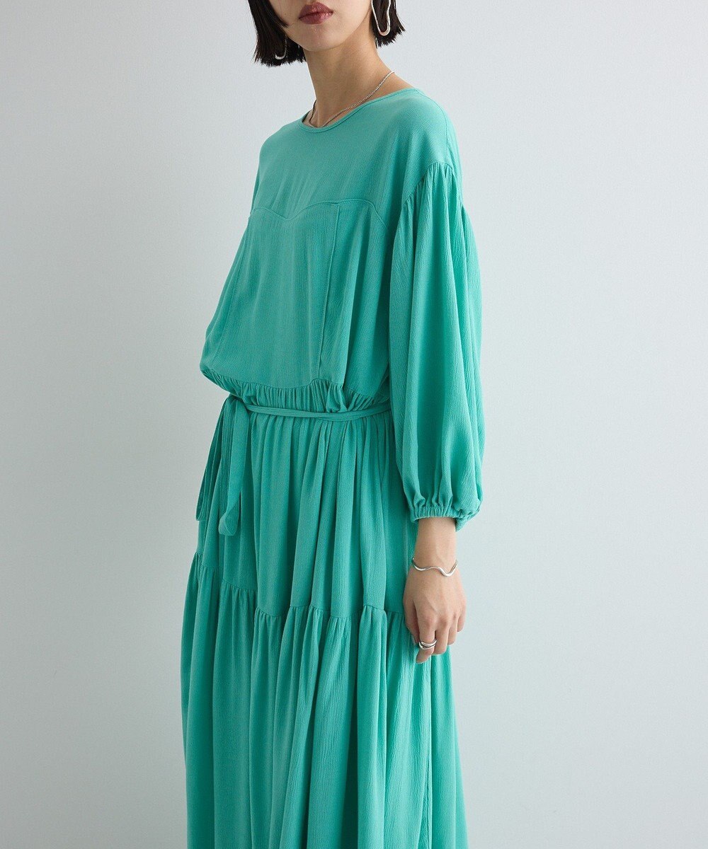 Green Parks ボリュームスリーブティアードワンピース 