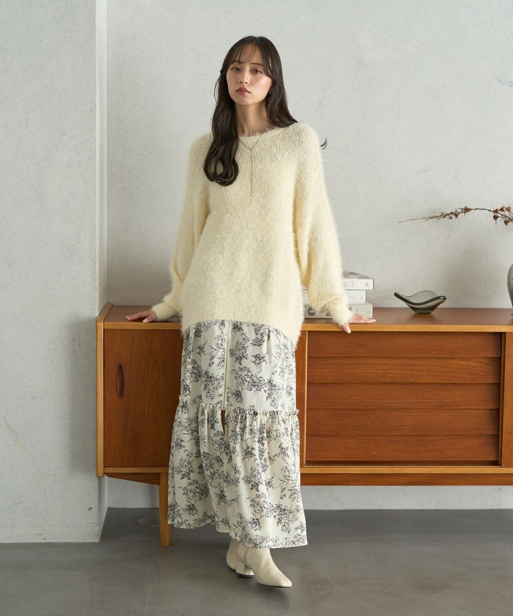 earth music&ecology モヘヤライクレースニット 