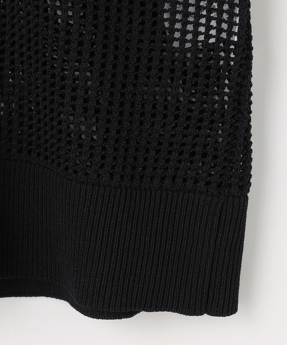 組曲 L 【先行予約・WEB限定・前後着用可】メッシュニット 襟付き半袖カーディガン 