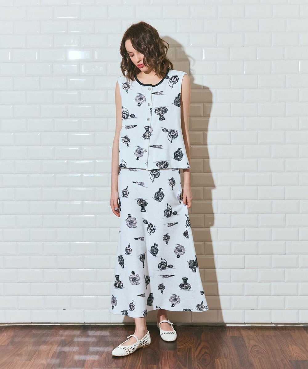 GRACE CONTINENTAL パフュームプリントパイルスカート 