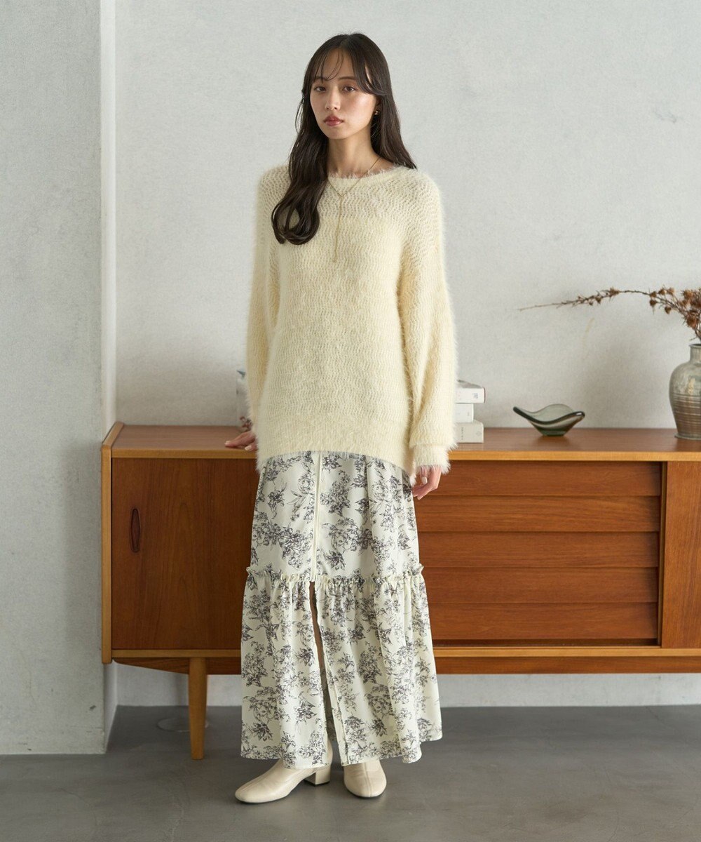 earth music&ecology モヘヤライクレースニット 