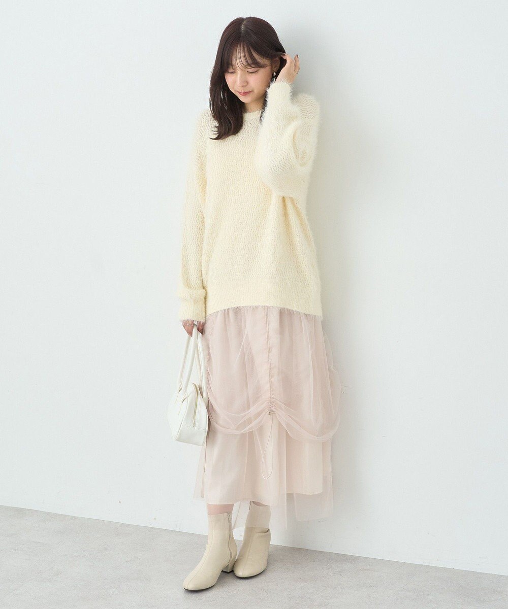 earth music&ecology モヘヤライクレースニット 