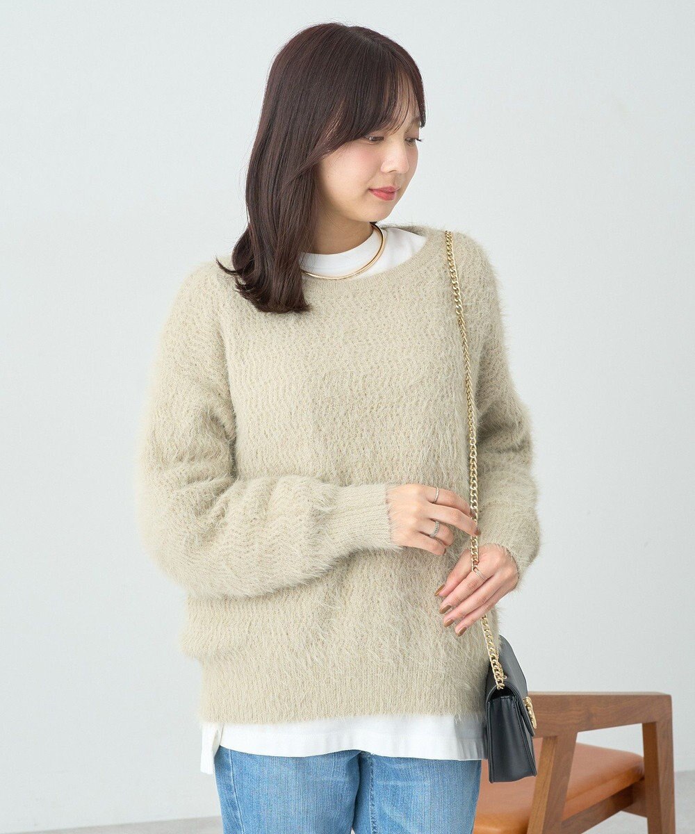 earth music&ecology モヘヤライクレースニット 