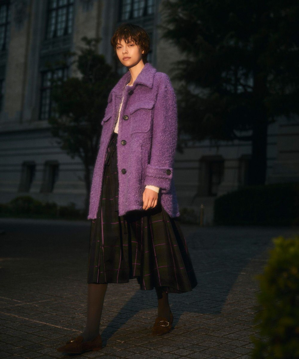 GRACE CONTINENTAL シルクブラックウォッチスカート 