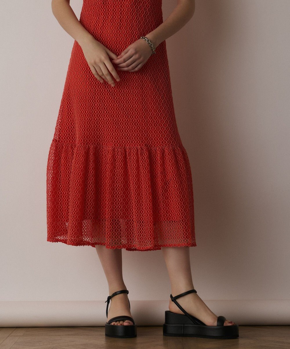 GRACE CONTINENTAL メッシュロングワンピース 