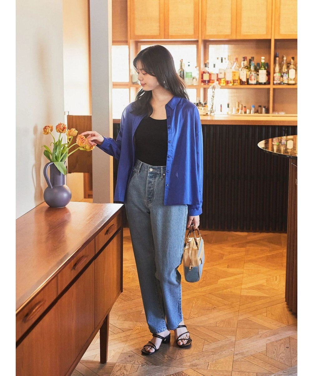 earth music&ecology コットンボイルギャザーシャツ 