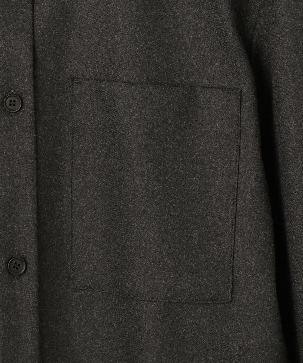 ICB L 【洗える】 ウールミルドサキソニー ロングシャツ 