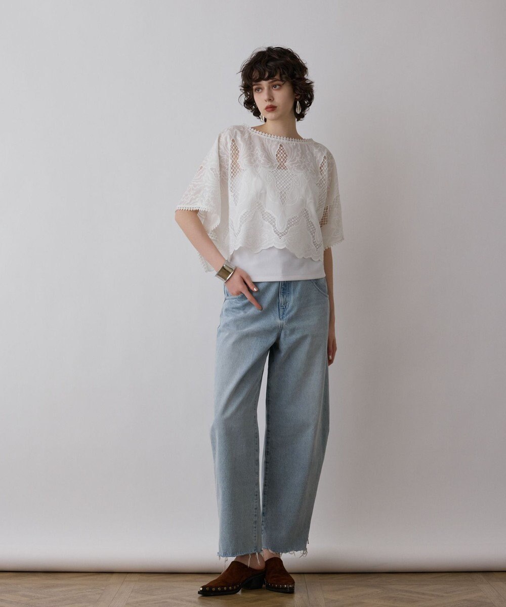 GRACE CONTINENTAL 刺繍ポンチョトップ 