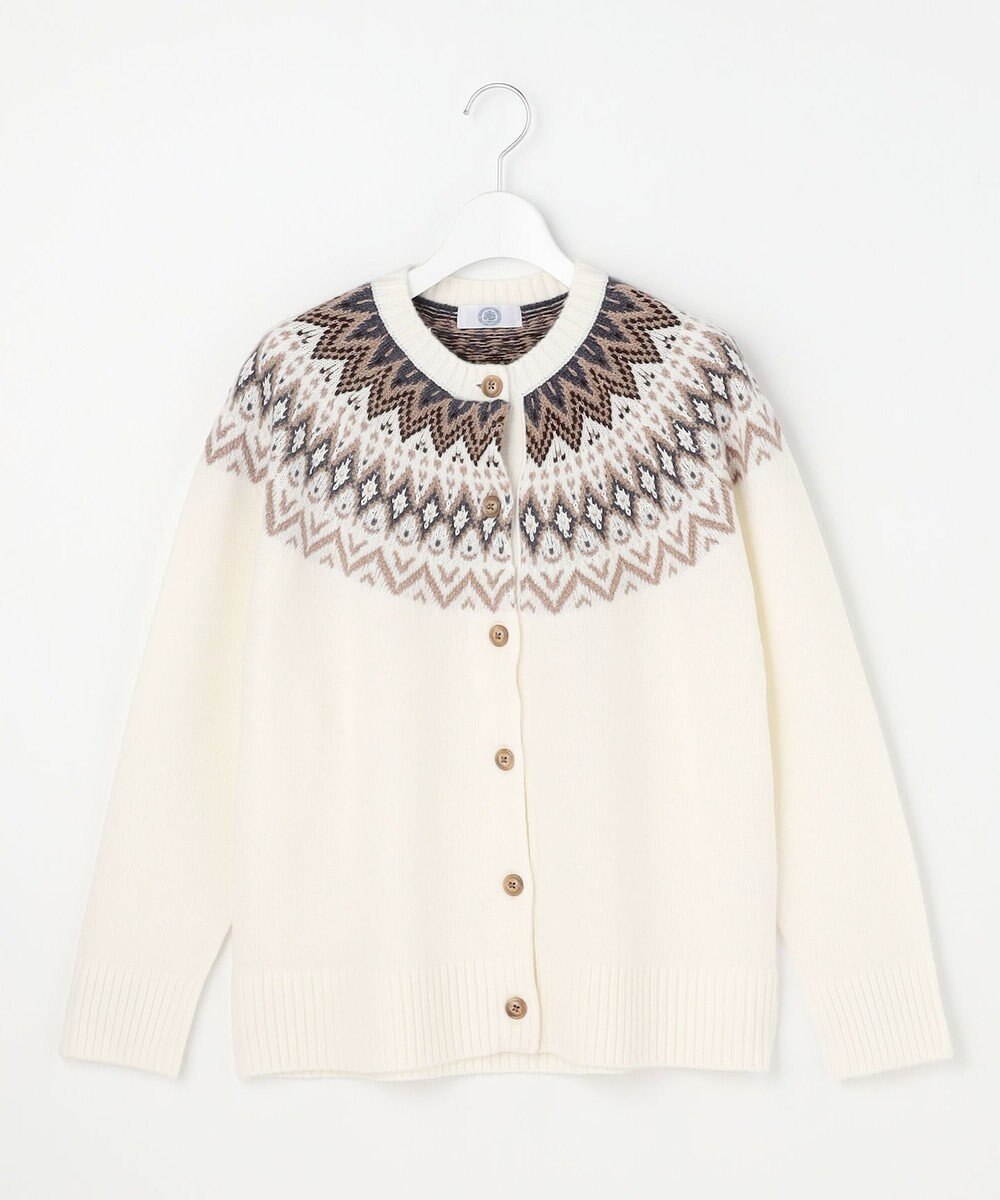 J.PRESS LADIES L FAIR ISLE ニット カーディガン 