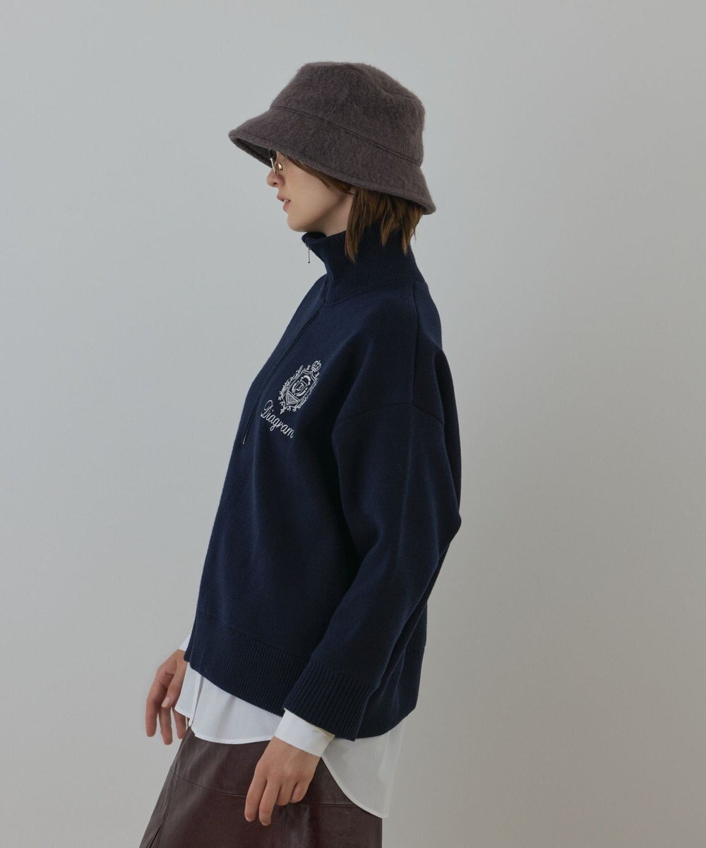 GRACE CONTINENTAL ハーフジップニットトップ 