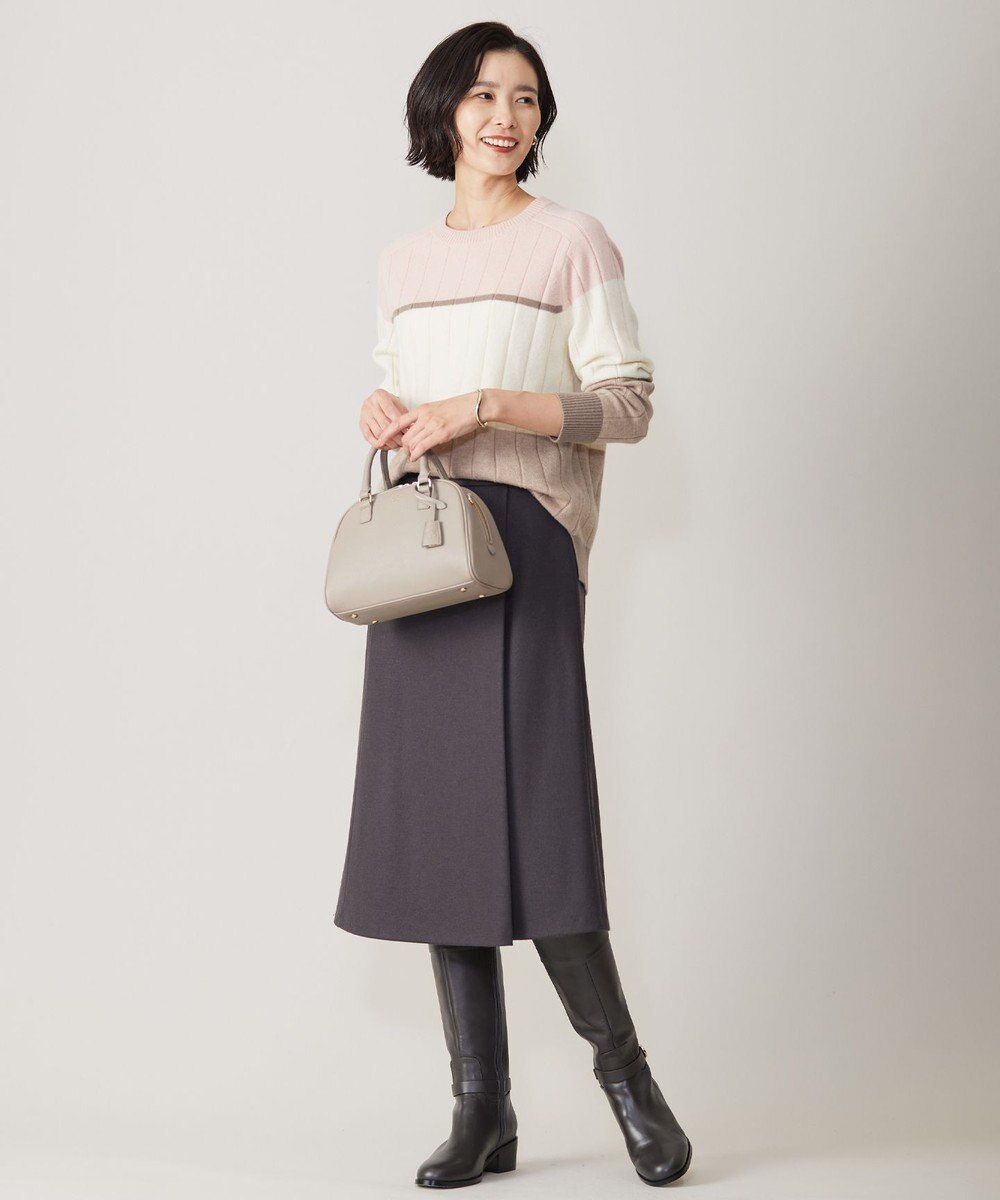 J.PRESS LADIES 【洗える】WOOL BLEND AIR カラーブロック ニット 