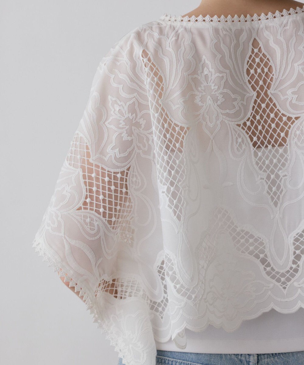 GRACE CONTINENTAL 刺繍ポンチョトップ 