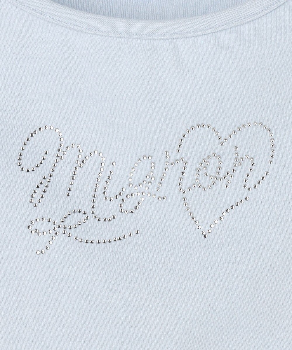 ANY KIDS 【綿100%】肩リボン×ラインストーンロゴ 半袖Tシャツ 